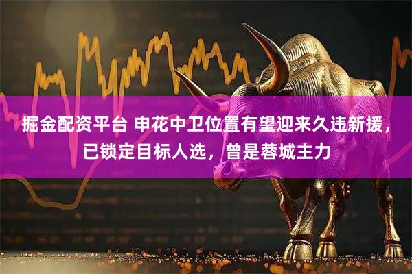 掘金配资平台 申花中卫位置有望迎来久违新援，已锁定目标人选，曾是蓉城主力